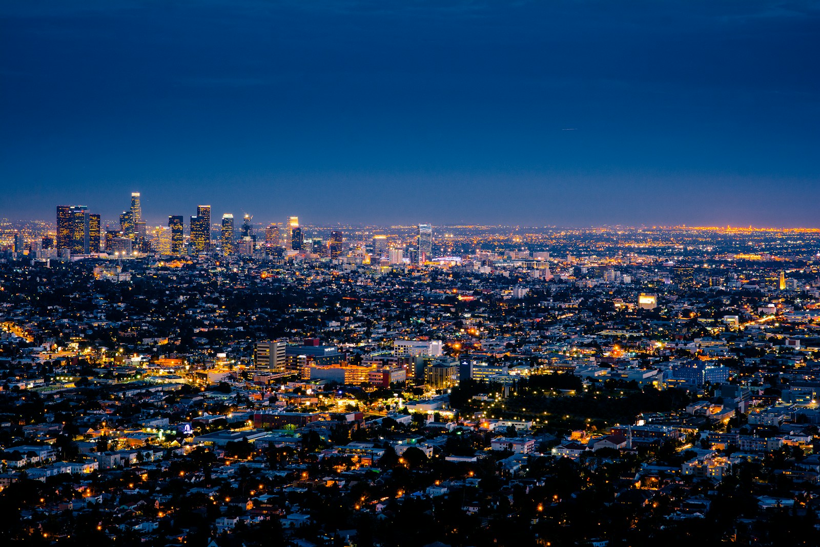 Photo by Henning Witzel aerial photography of cityscape at night